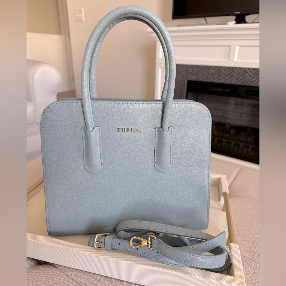 Furla Saffiano Leather Top Handle  Crossbody Bag